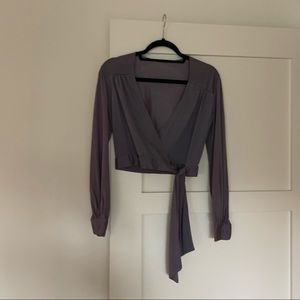 Women’s Purple Wrap Crop Top